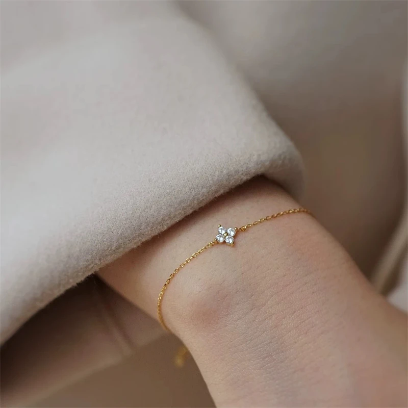 Fashion New Flower Crystal Bracelet for Women Original Design Stainless Steel Korean Bracelet Luxury Jewelry Accessories Gift