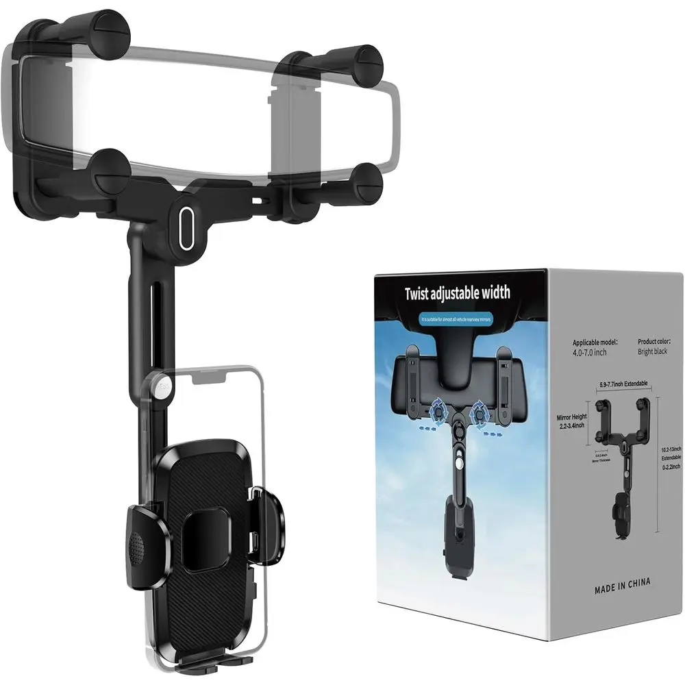 

Universal Rotating and Telescoping Car Phone Holder, Compatible with 4-7 Inch Smartphones