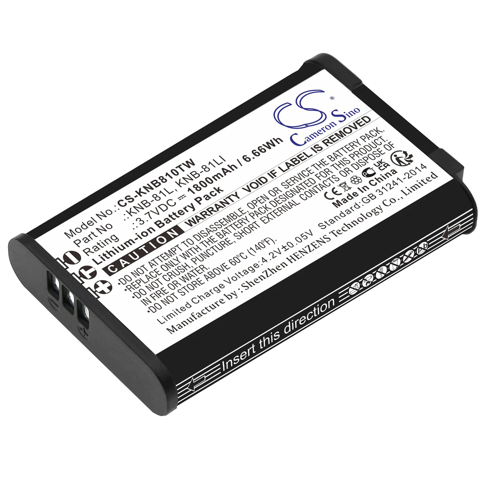 

Li-ion Two-Way Radio Battery for Kenwood, 3.7V, 1800mAh, Compatible Models: NX-P500, TK-3601D