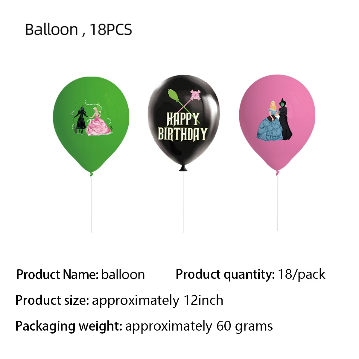 مجموعة بالونات عيد ميلاد الساحرة السحرية من رقائق معدنية لتزيين حفلات الكرتون، مستلزمات استحمام الطفل لصالح هدية شريرة، لعبة فتاة بالونية يمكنك صنعها بنفسك