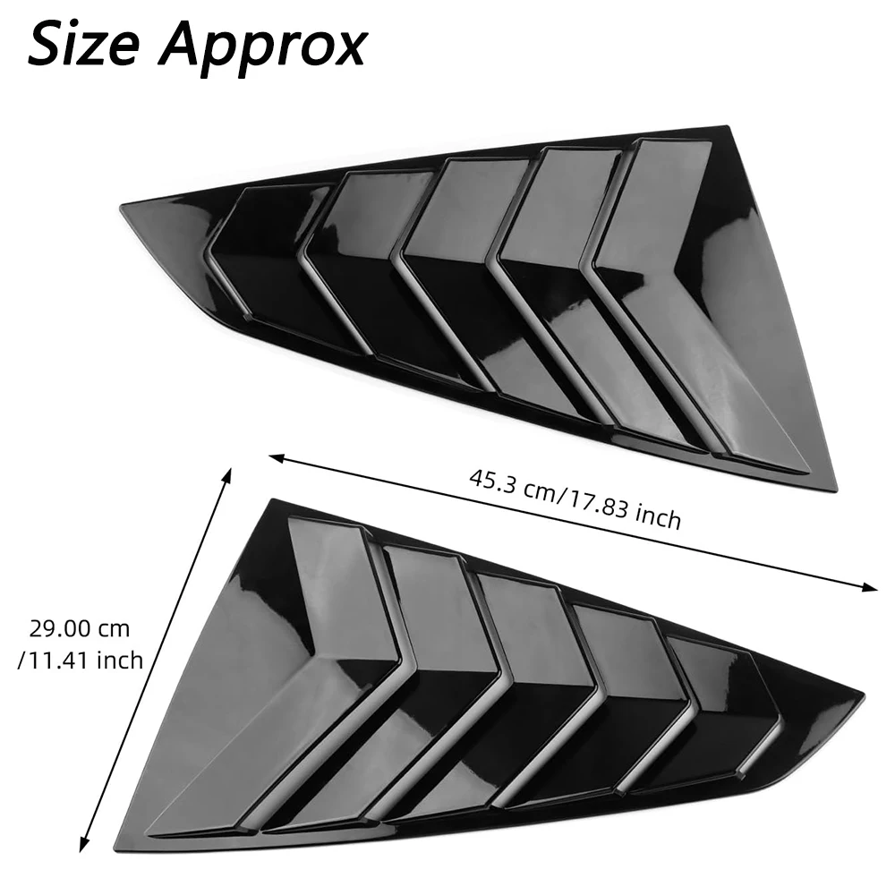 Side Window Blind Vent Louver Decoration Cover Trim for Ford Mustang 2024 Quarter Window Trim Car Exterior Accessories ABS Black