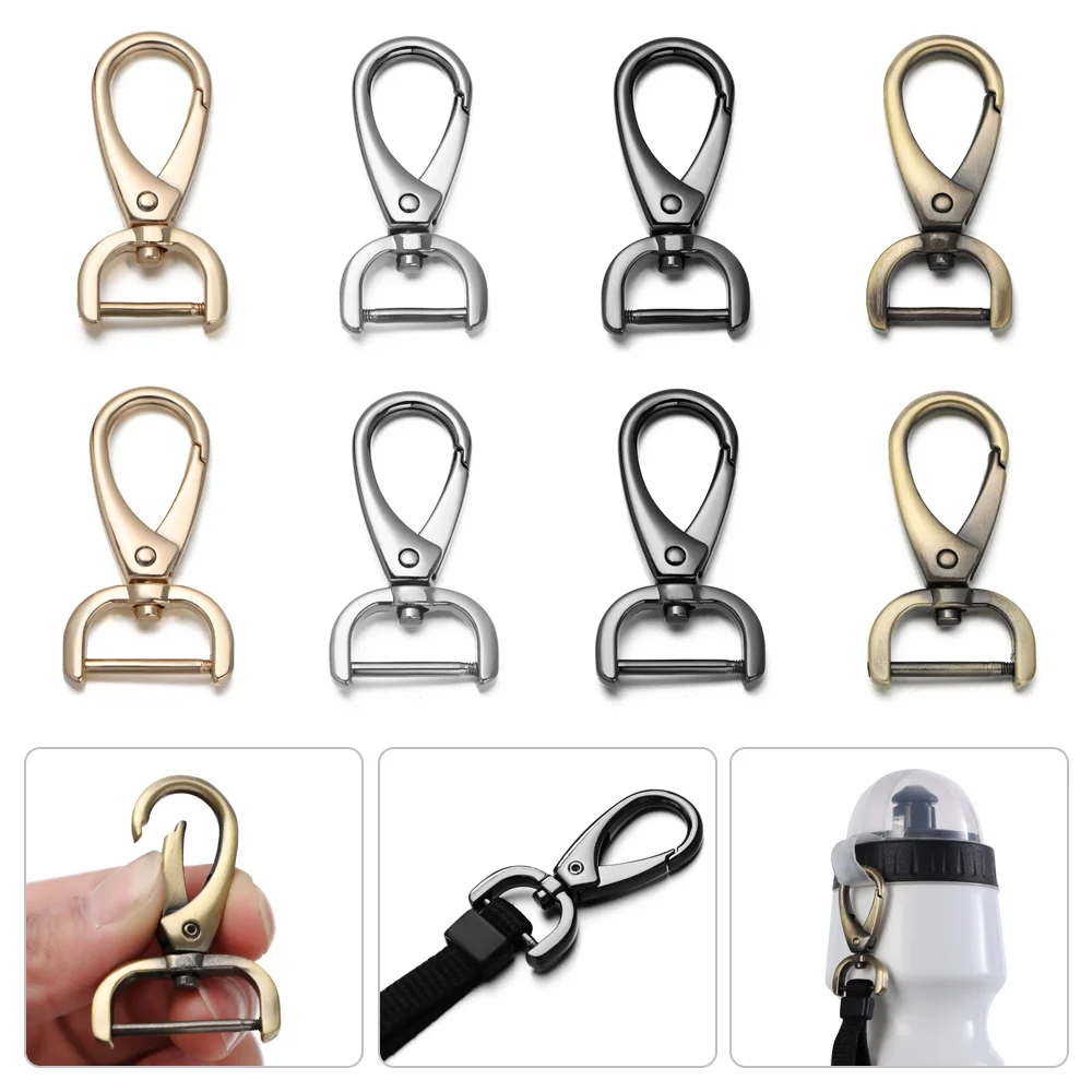 4 Colors Metal Belt Keychain Leather Strap Buckles Detachable Snap Hook Pet Leash Hooks Trigger Clips