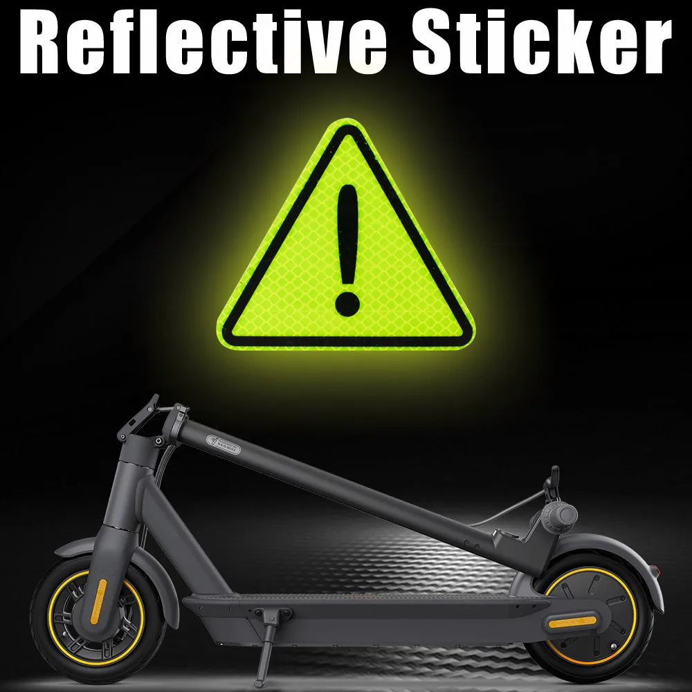 Reflective Sticker Safety Decoration Sticker For Ninebot Max G30 G30D Protective Triangle Warning Label Reflect Electric Scooter