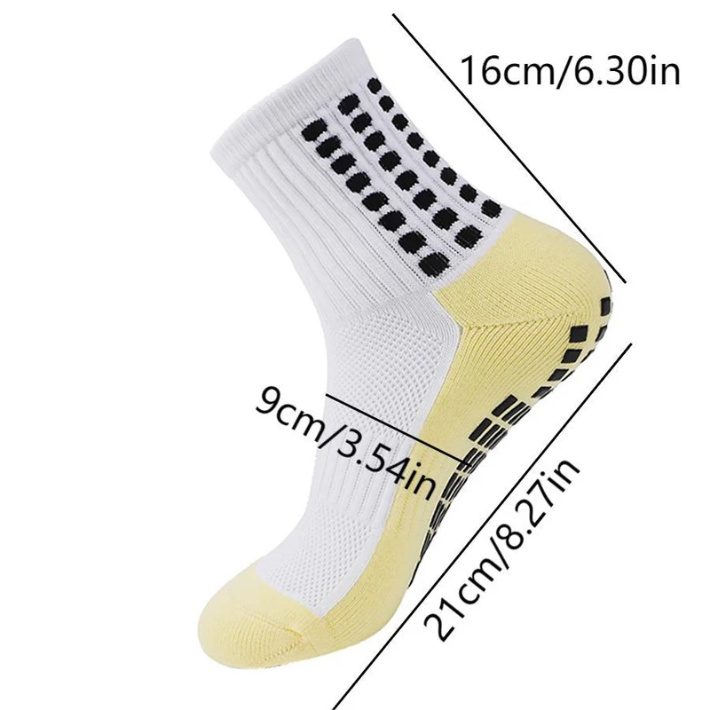 4/5/6 Pairs Men Non-Slip Football Socks Thickened Sweat Absorption Breathable Socks Grip Socks Suitable For Football Basketball