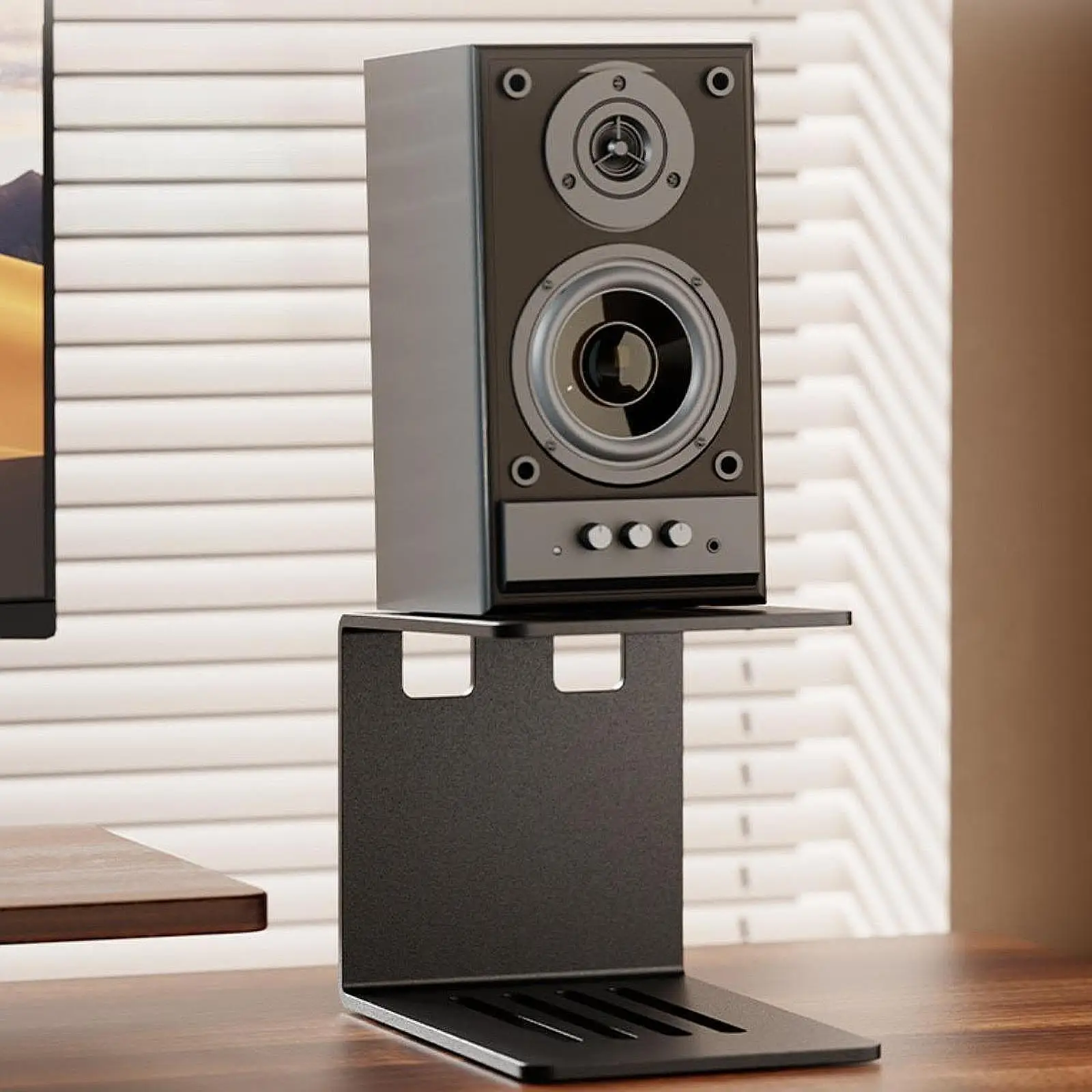 Desktop Speaker Stand Solid ,Compact, Speaker Riser 10kg Load Capacity for Computer Speaker