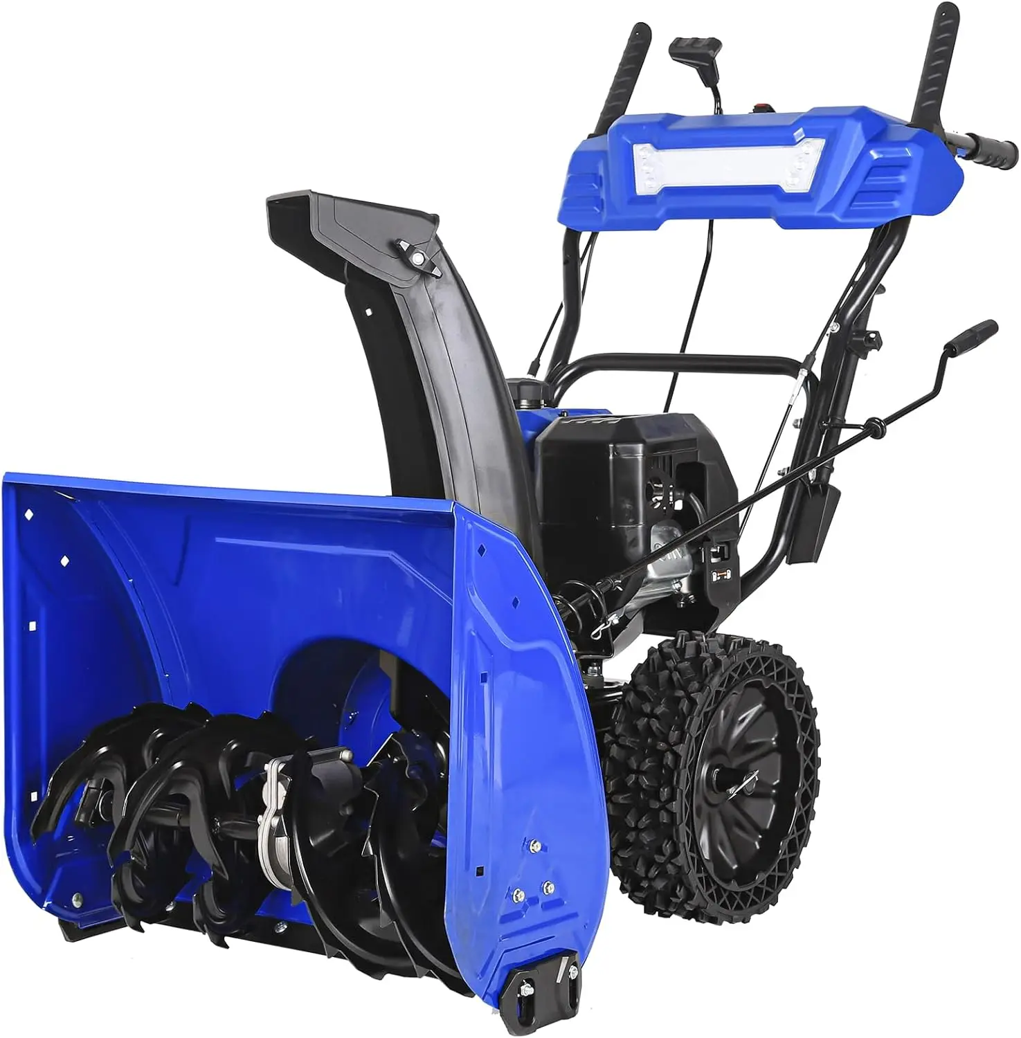 Gas Snow Blower 2 Stage, 24 Inch 209cc Self-Propelled Snowblowers Gas Powered with Electric Start and LED Headlight