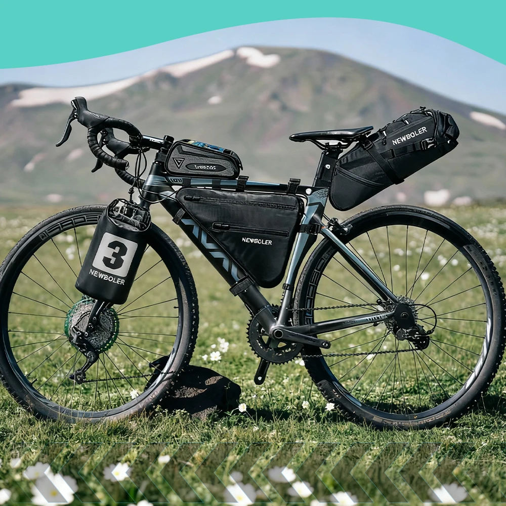 NEWBOLER Fahrradsatteltasche, wasserdicht, für MTB, Rennrad, 15 l, große Kapazität, Fahrradtasche, faltbar, Hecktasche, Zubehör für den Kofferraum – Detail 13