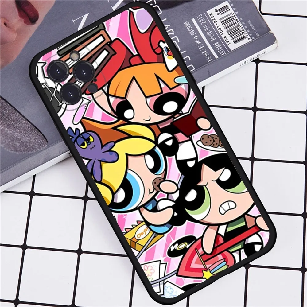 Cute Cartoon Power-puffs Girls Phone Case For iPhone 14 11 12 13 Mini Pro XS Max Cover 6 7 8 Plus X XR SE 2020 Funda Shell