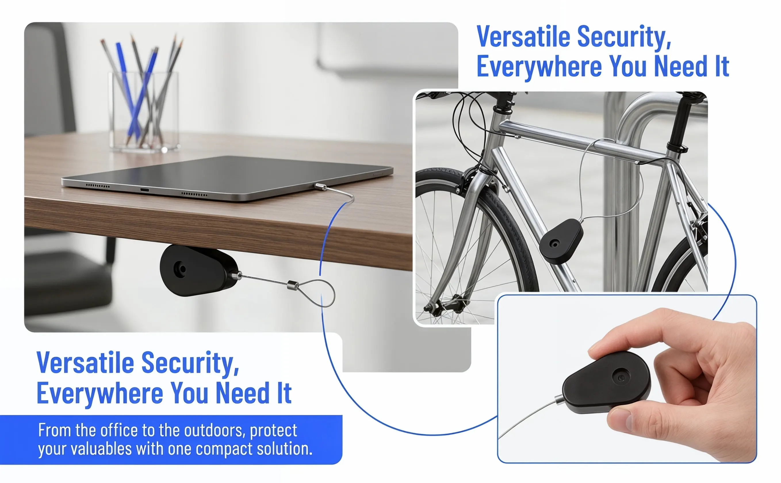 Retractable Cable Tether Automatic Retractable Security Steel Wire Rope Anti Theft Cable Holder Anti Loss Wire Box