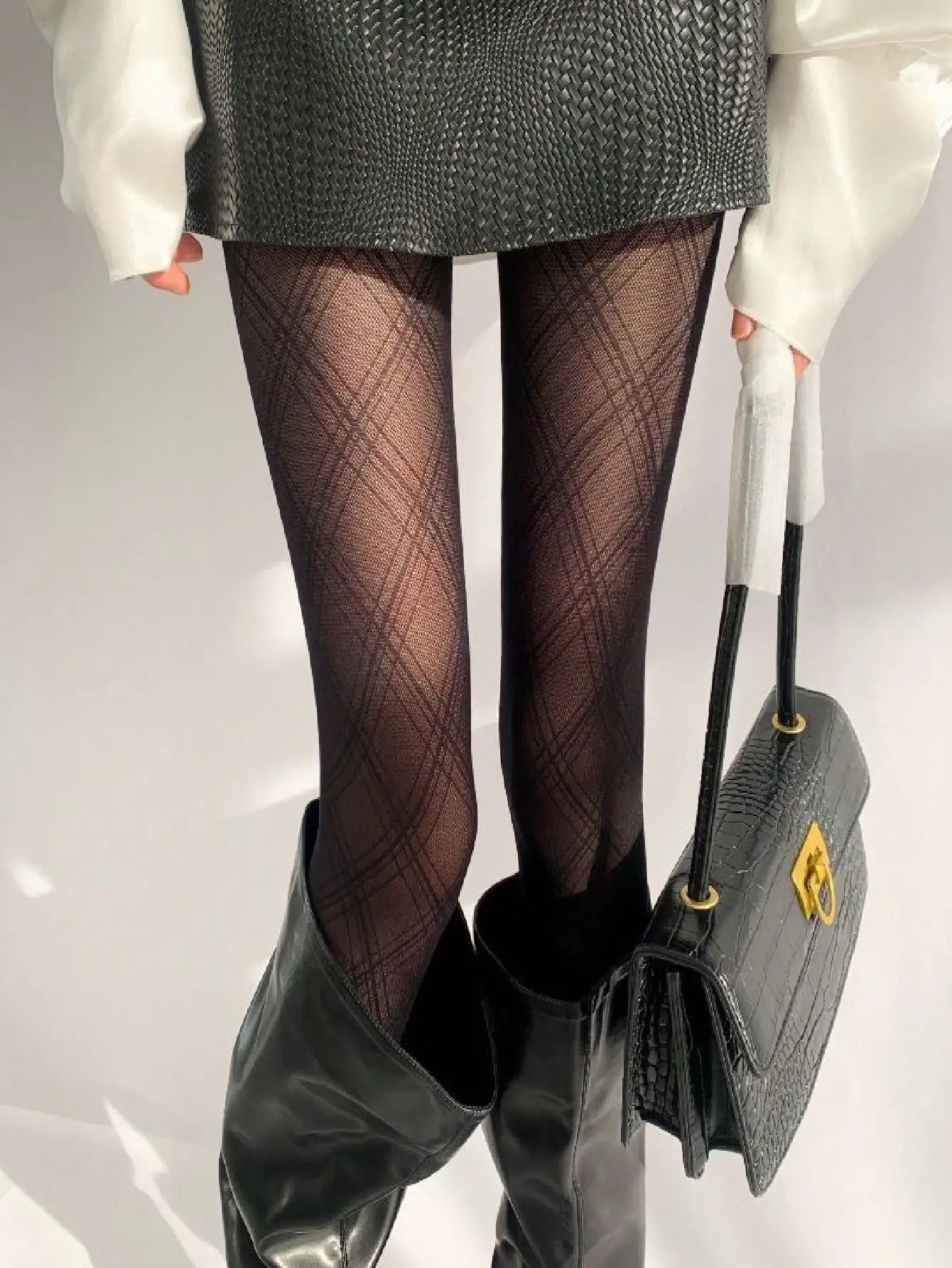 1pc Women's Sexy Semi-Sheer Black Skinny Pants, Suitable For Holiday Parties