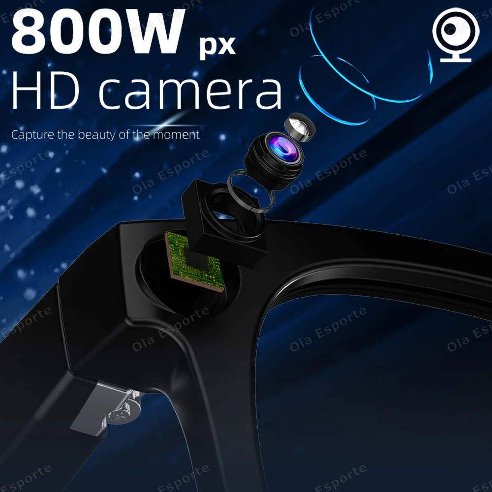 الذكية AI نظارات بلوتوث HD 800W بكسل اطلاق النار كاميرا مقاومة للماء صور فيديو مكالمة صوتية الترجمة نظارات التعرف الذكية #2