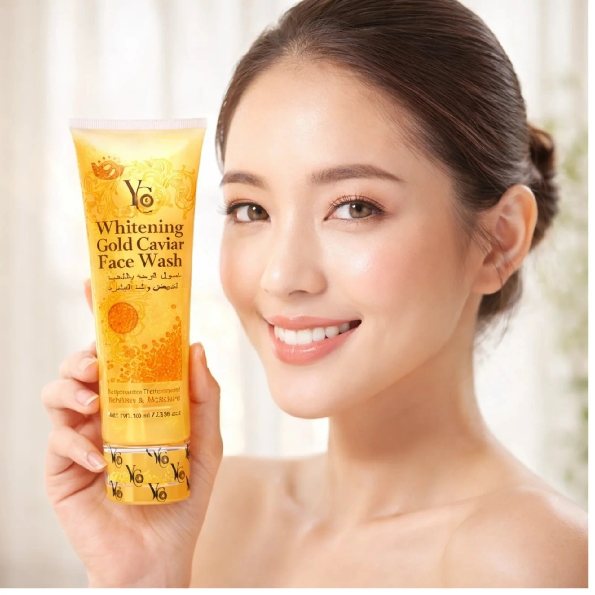 100g Whitening Golden Caviar Facial Cleanser Gentle Cleansing Moisturizing Hydrating Brightening Skin Cleanser Skincare