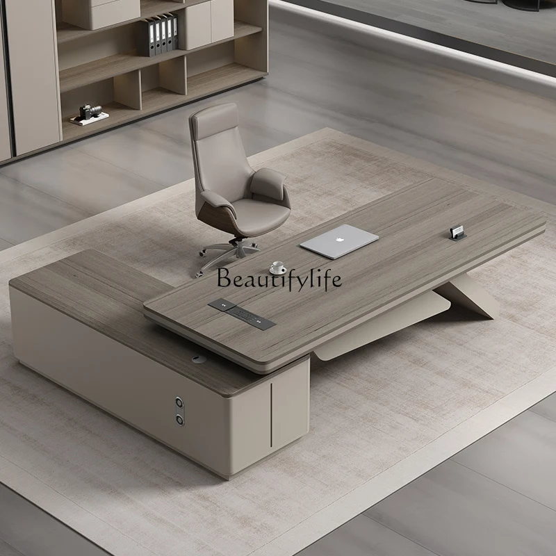 

Boss desk simple modern president leadership chairperson office desk and chair combination