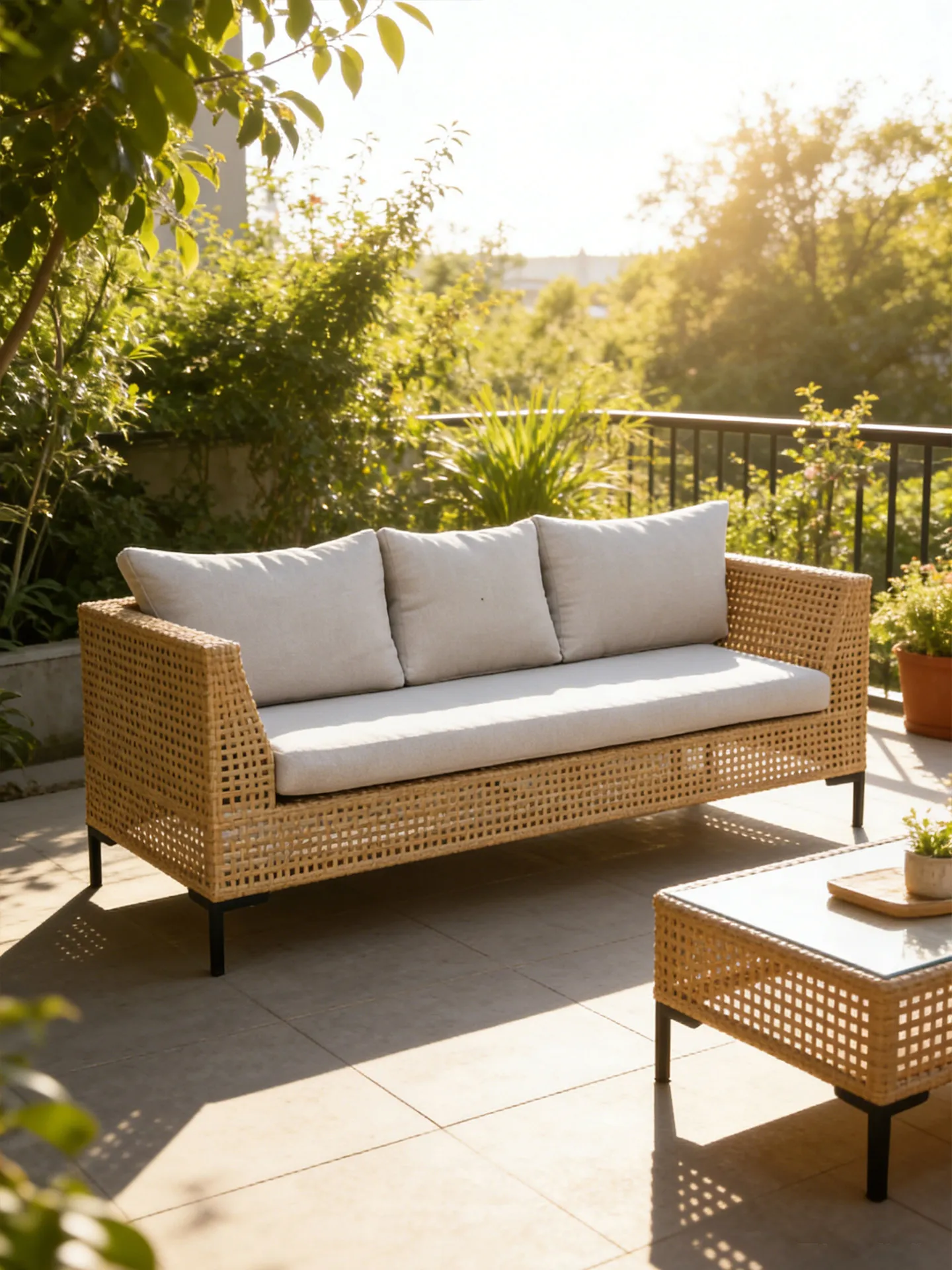 # ชุดโซฟาหวายดีไซน์นอร์ดิกสำหร - Rattan Lounge Set บทวิจารณ์และราคา