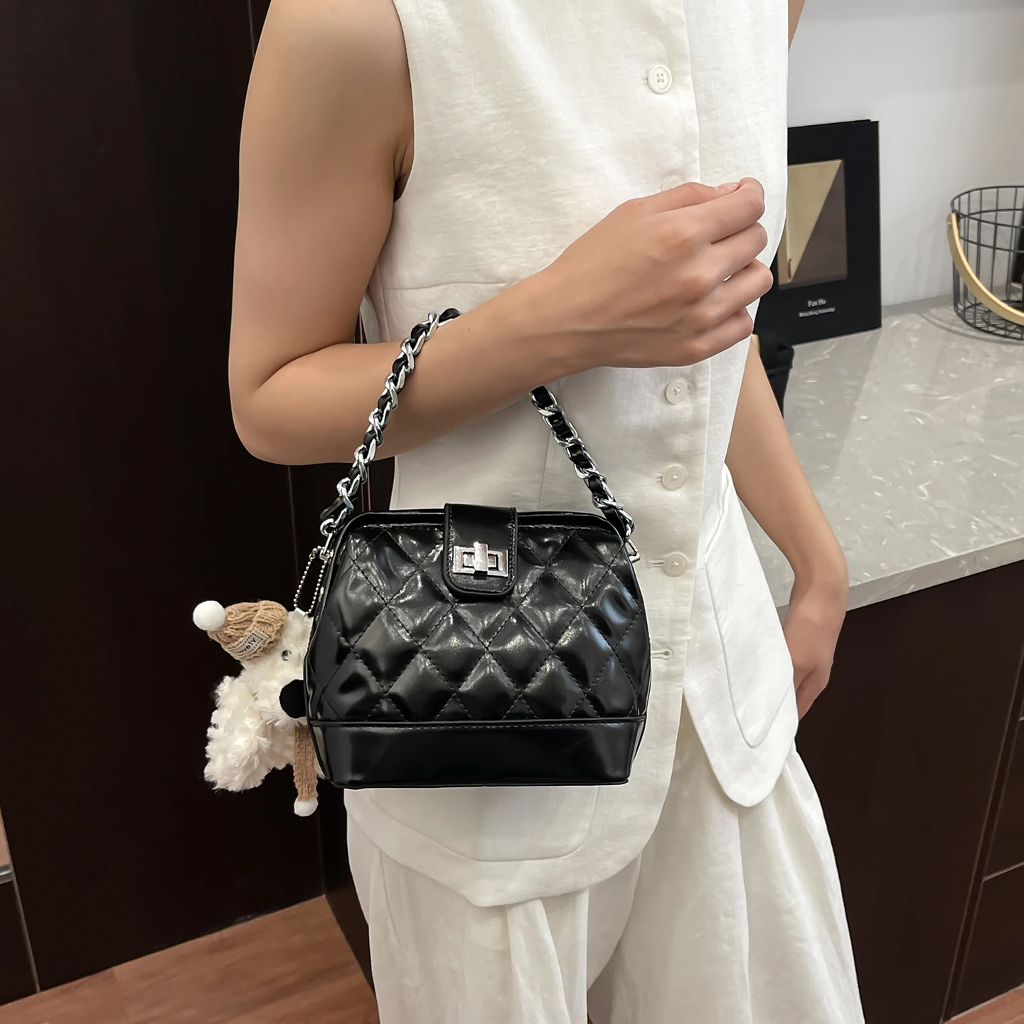

Fashion women's PU new chain shoulder bag crossbody bag handbag сумка bag for woman designer luxury bag sac à main femme 가방