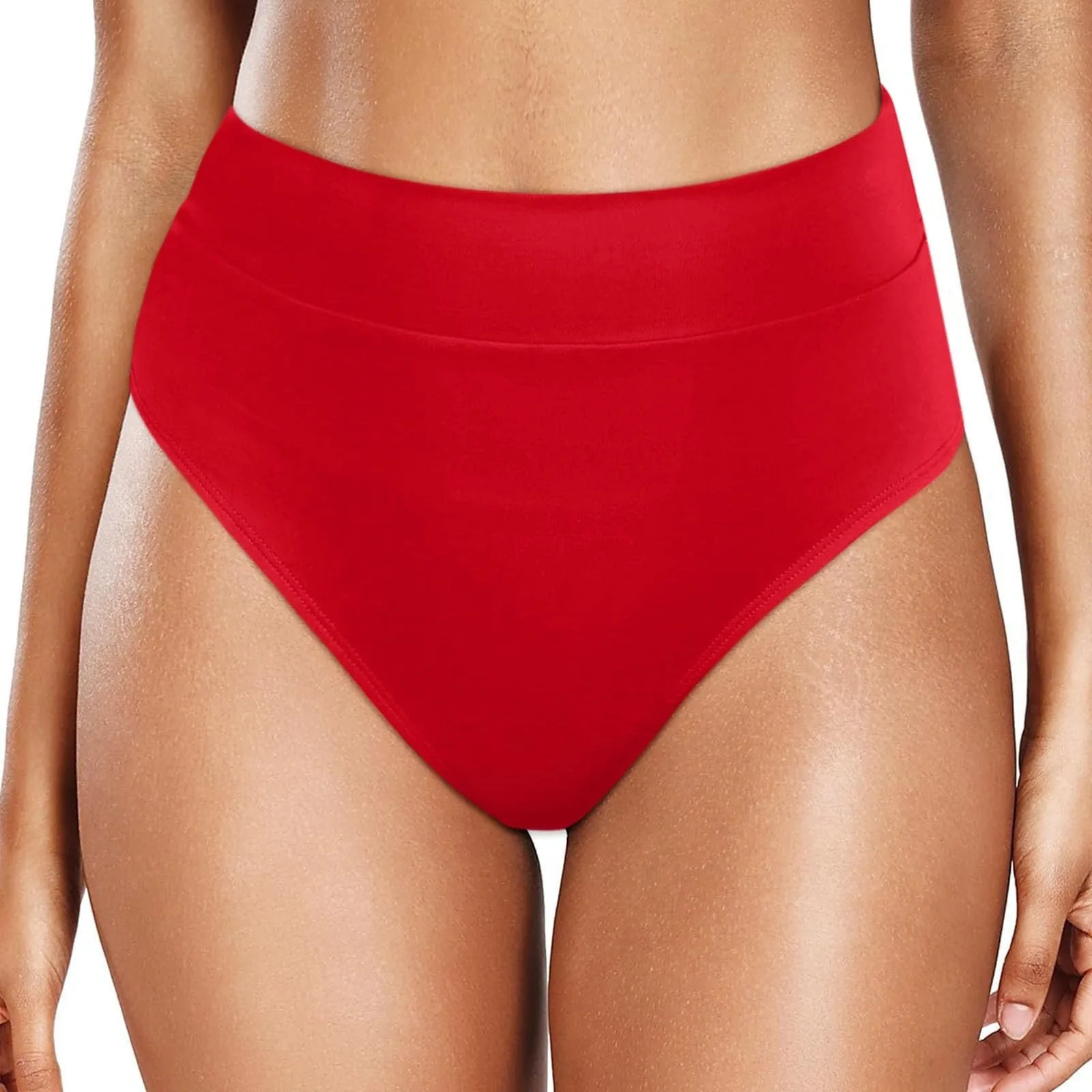 traje de baño mujer 2025 Women Plus Size High Waist Bikini Bottoms Swim Briefs Beach Shorts Ruched Bottom High купальник женский