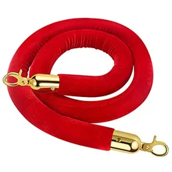 Stanchion Rope Crowd Control Rope Posts Queue Red Crowd Control Line Barriers with Stable Base for Party Supplies