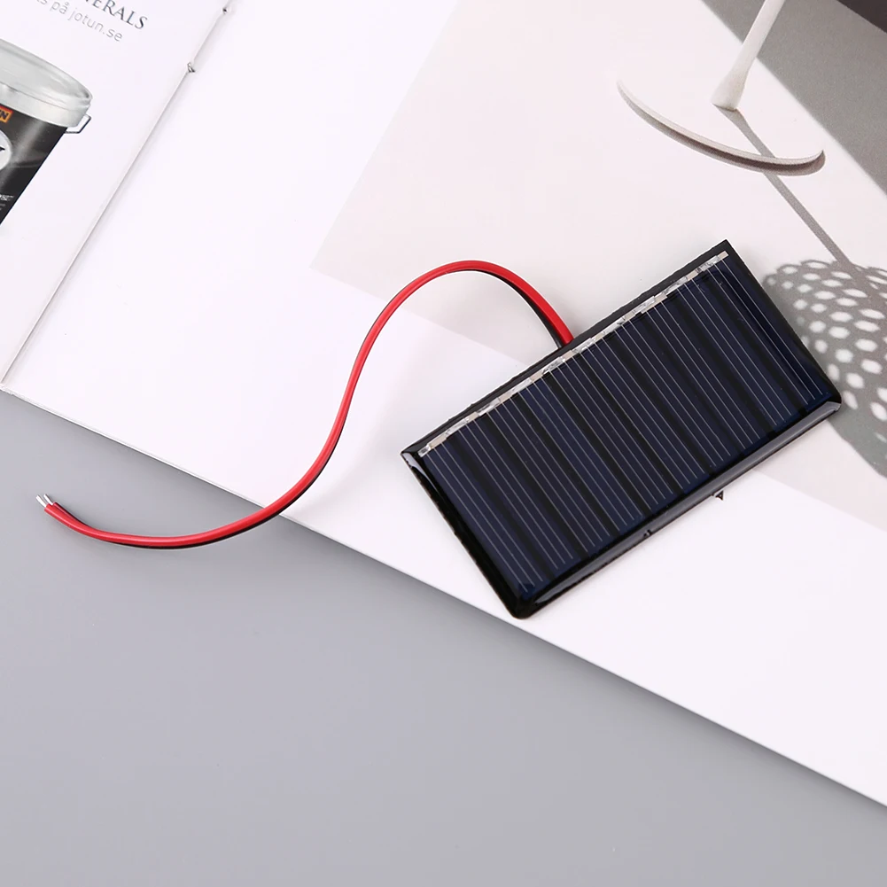1-5PCS 0.3W 5V Solar Panel Portable Polysilicon Panel Outdoor DIY Solar Charging Panel with Clip for Battery Power Charger
