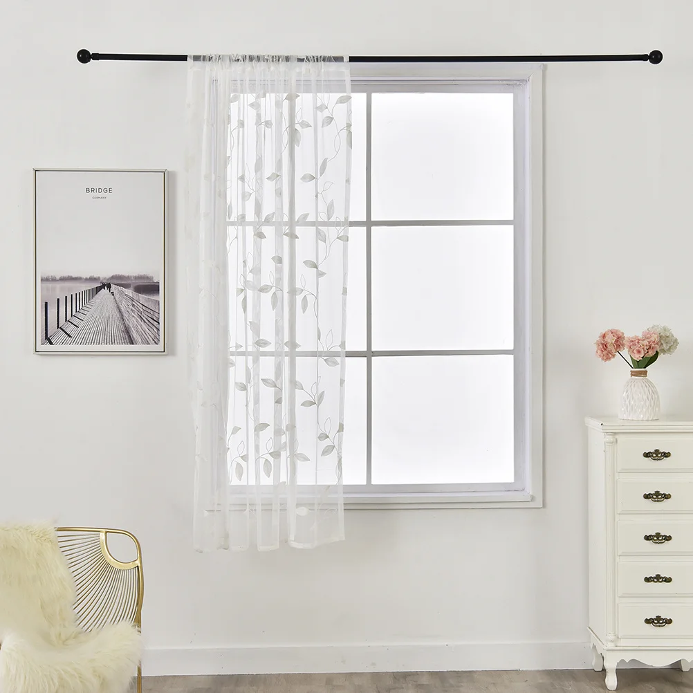 1 قطعة نافذة ستارة قصيرة ورقة التطريز نمط شير الستار قصيرة التطريز الفوال الستائر غرفة نوم المنزل شرفة 120x120 سنتيمتر