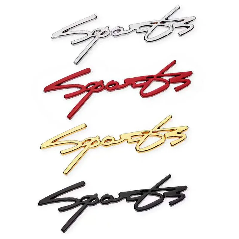 

3D Metal SPORTS Logo Emblem Car Tail Trunk Sticker Badge Decal SPORT For Jeep Honda Volkswagen Nissan Mazda Audi Benz BMW Kia