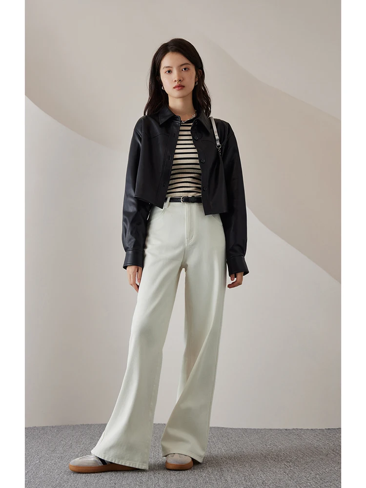 セルフシックまたはレトロなPUレザーのジャケット、女性用ヘビーワークデザイン、ブラックレザーコート、ボタン装飾、ストレートボディ、通勤用