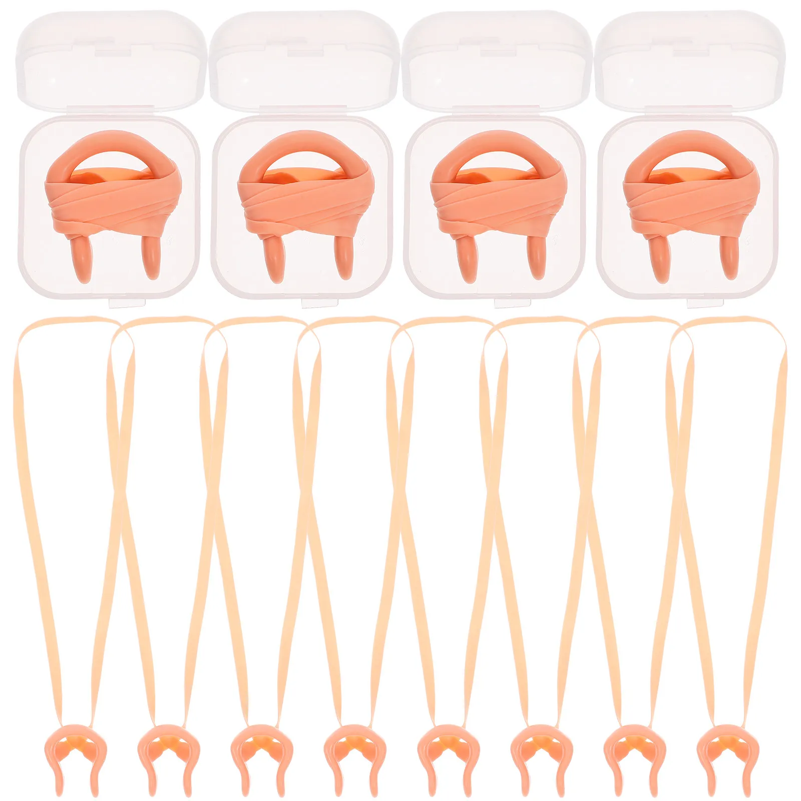 

12Pcs Swimming Nose Clips Silicone Padded Strap Elastic Comfortable Protection Gear for Kids Adult Swimming Nasal Splint