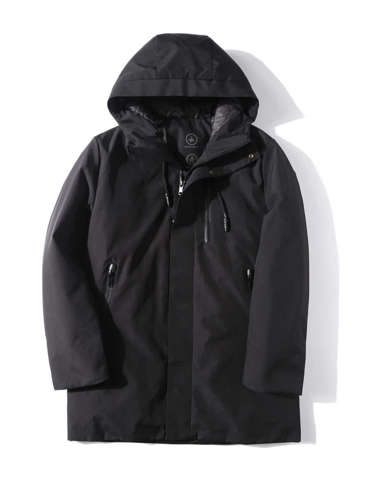 

Мужская удлиненная пуховая куртка с капюшоном, 90% пуха, с подогревом, зимнее пальто с длинными рукавами, теплая верхняя одежда для активного отдыха