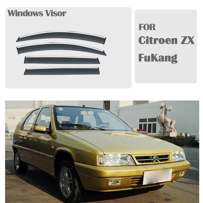 FOR Citroen ZX FuKang 2000-On Window Visors Rain Guard Windows Rain Cover Deflector Awning Shield Vent Guard Shade Cover Trim