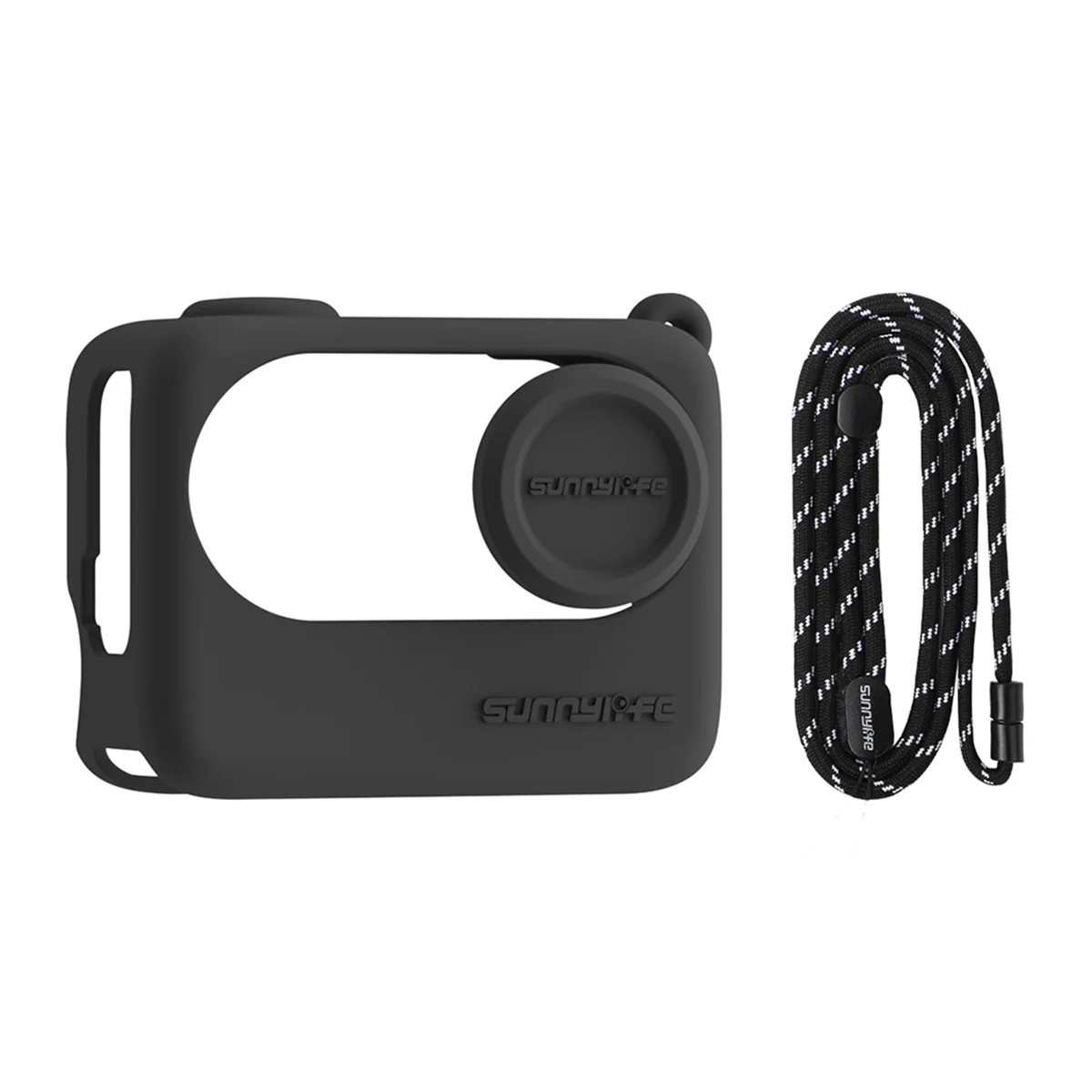 Camera Case for Shadowstone GO 3S Silicone Case Thumb Camera Lens Cover Protective Case with Lanyard Black