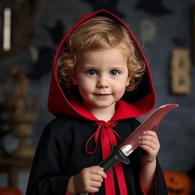 Halloween Props Fake Knives Joke Glowing Daggers Knife Prank Props Knife Scary Trick Fake Daggers Prank Toy Fake Knife