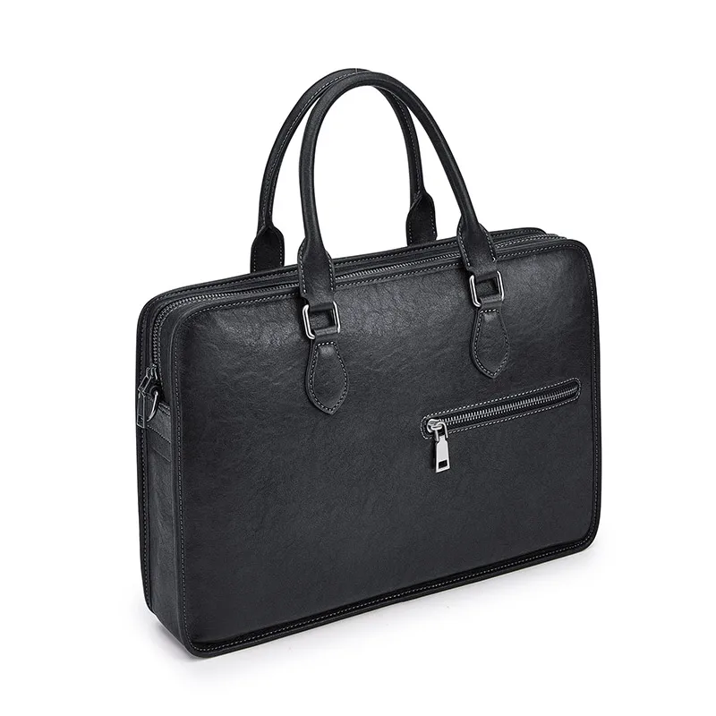 WILLIAMPOLO メンズバッグ 新しいメンズビジネス旅行ハンドバッグ本革トップレイヤー牛革ヴィンテージブリーフケース