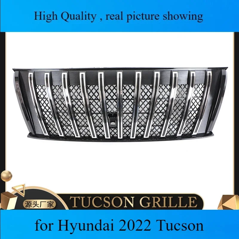 

car Front Bumper Grill Center Grille for Hyundai 2022 Tucson TUCSON GRILLE Glossy Black