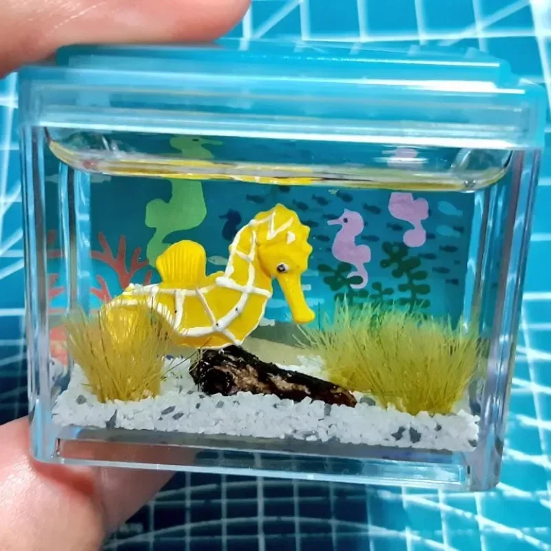 Japan YELL Gashapon Capsule Toys Mini Fish Tank for Marine Creatures Series Figure Model Doll Toys Collect Ornaments Gifts