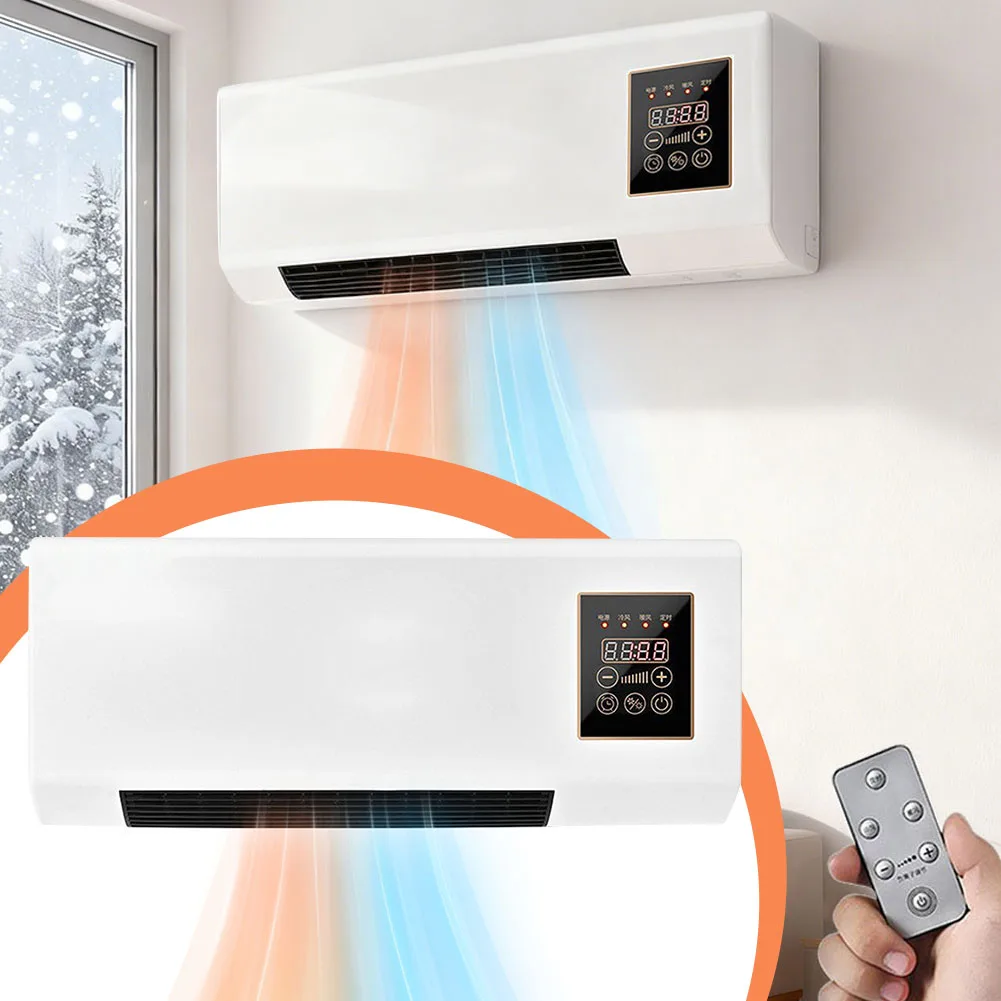 Remote Heaters Electric Cooling Heating Machine Quiet Energy-Efficient Wall Space Heaters for Home Indoor