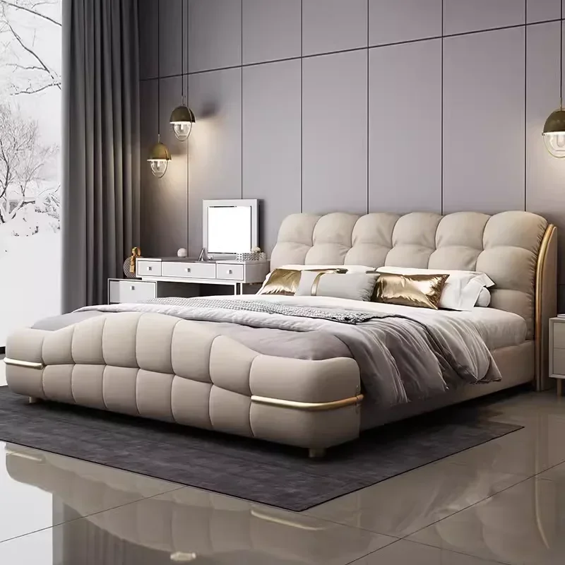 Wooden Design Bed Bedroom Double Sun Headboards Modern Girls Luxury Bed Sleeping Platform Princess Cama Lounge Suite Furniture