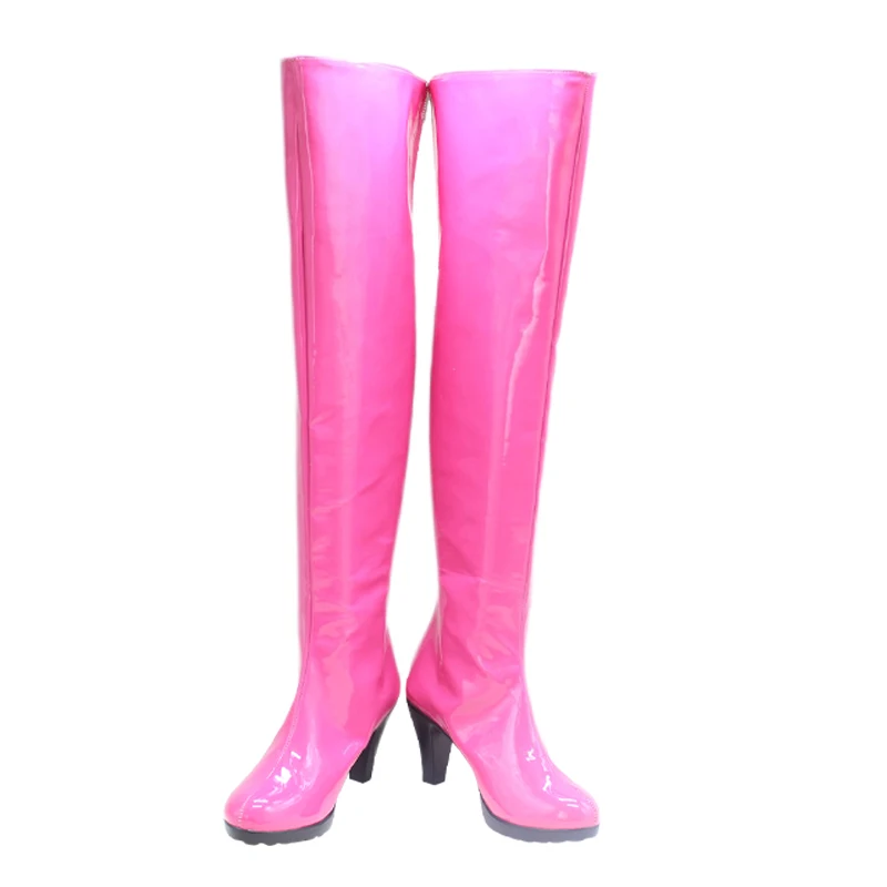 

New Anime Oshi Ai Hoshino Cosplay Boots Shoes Pink PU Leather Custom Women Boots