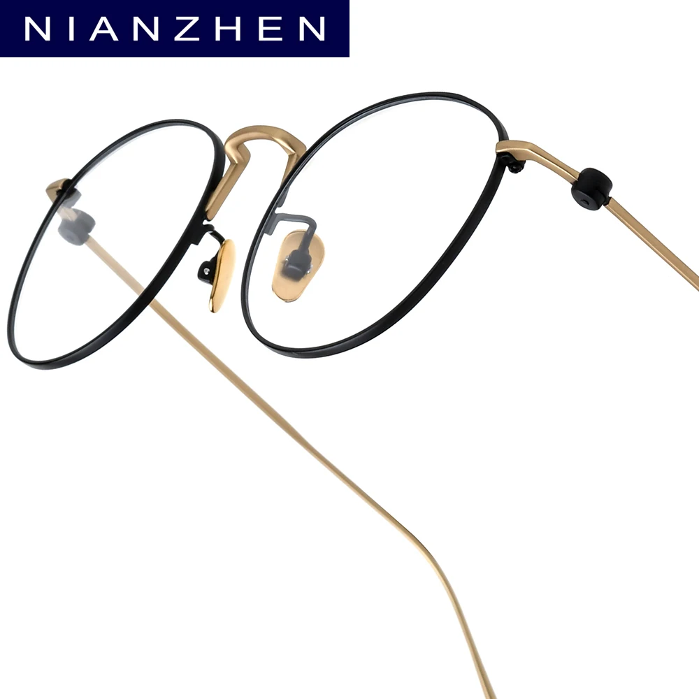 NIANZHEN Titanium Eyeglasses Frame Men 2026 New Round Brand Design Glasses Ultralight-Weight Retro Eyewear Spectacles NZ-871