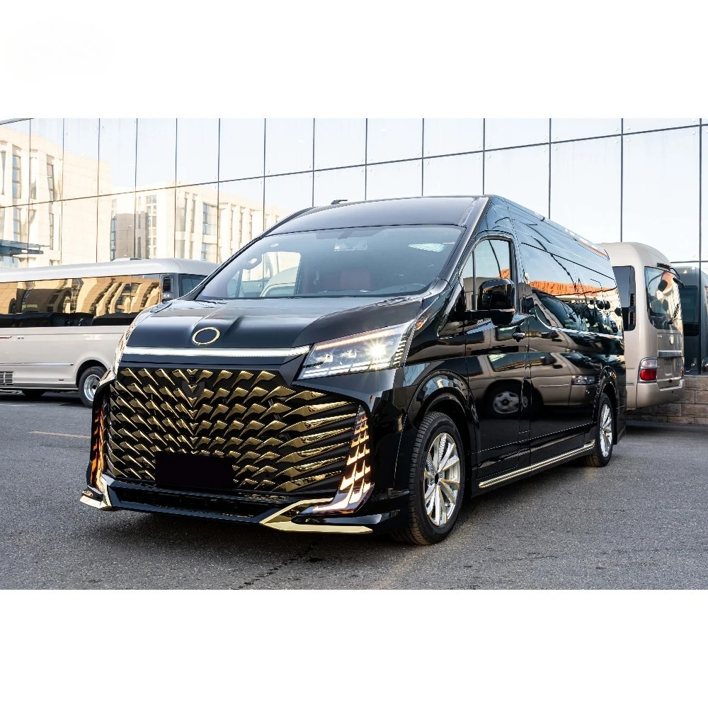 2026 LM350 Design Car Bumper Hood Light Grille Bodykit for Hiace 2019-2026 Upgrade to Kaiser Crown GEN2 Body Kit