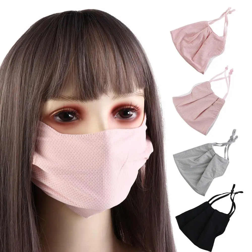 

Face Shield Sun Protection For Women Mesh Solid Color Summer For Girl Face Scarf Ice Silk Mask Face Cover Sunscreen Mask