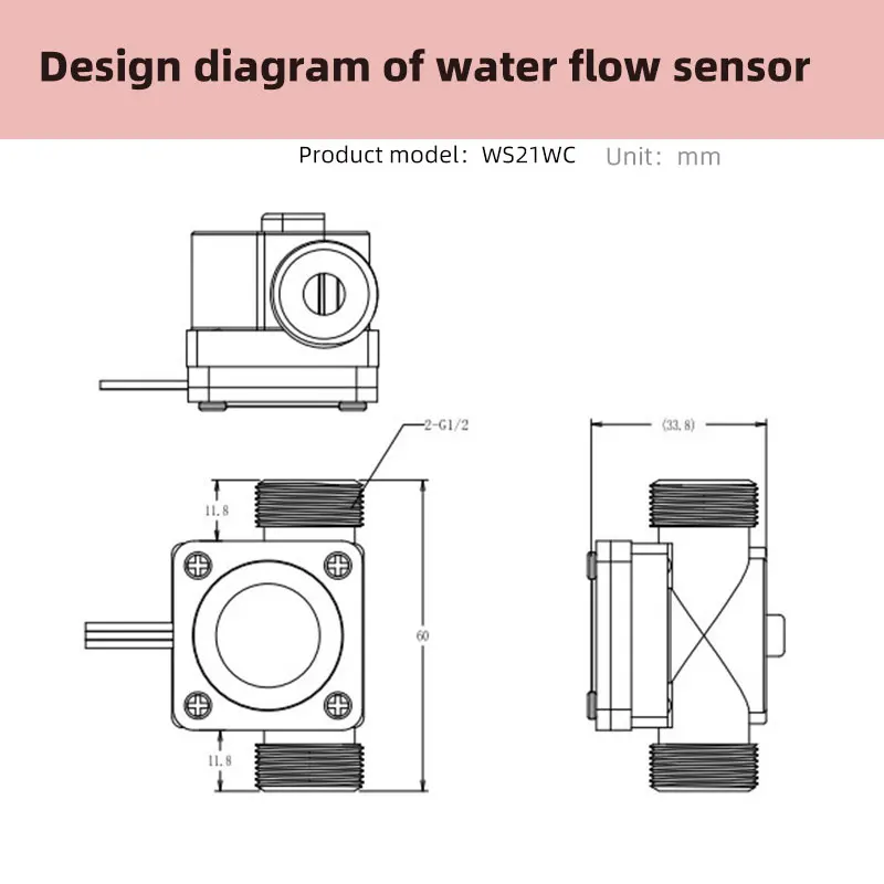 Capteur de débit d'eau Hall en cuivre, 4 points, débitmètre d'eau, vanne de commande, distributeur d'eau, chaudière murale, robinet d'irrigation