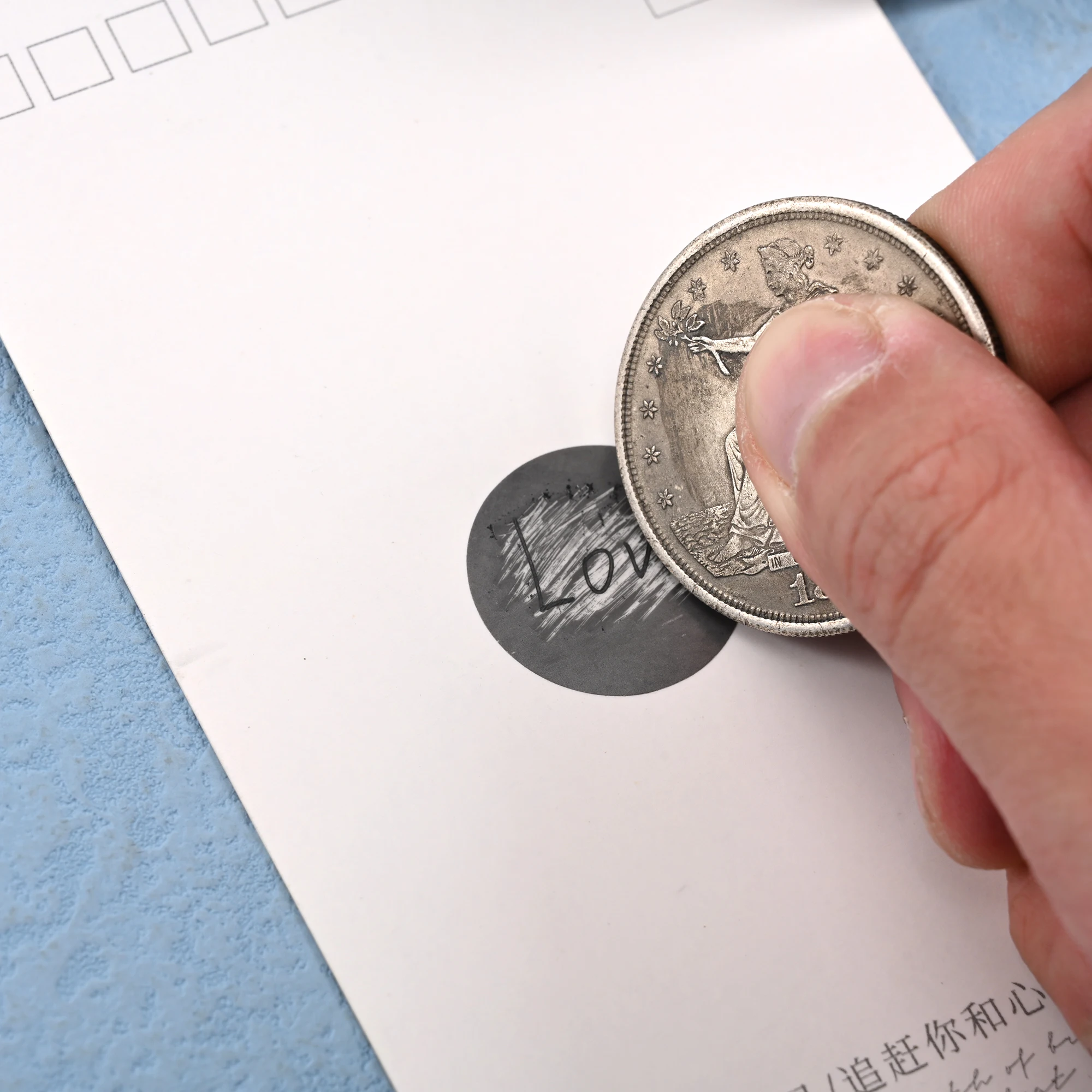 300 Stuks Per Prop Zilver Scratch Off Stickers Ronde Vorm Labels Sticker Diy Handgemaakt Voor Game Scratch Sticker Labels Briefpapier