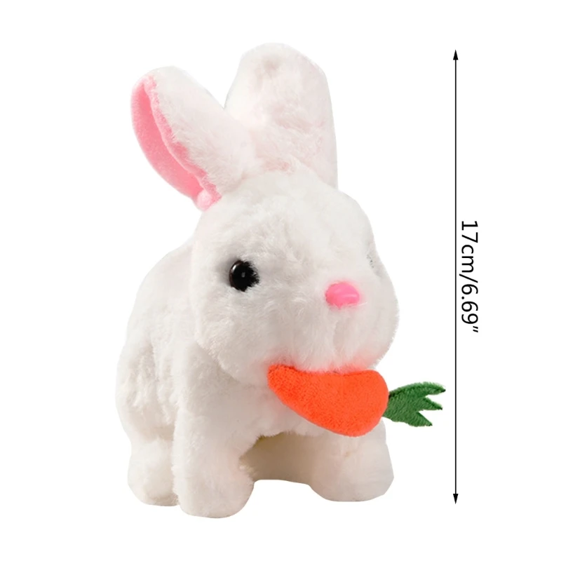 Muñeco peluche conejo eléctrico con sonido chirriante, juguete conejo saltador para niños, Pascua