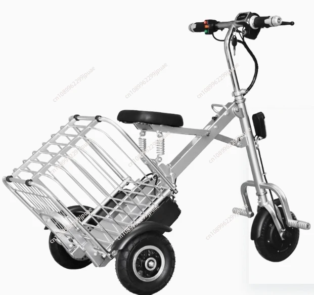 

18KG Foldable Three-Wheel Electric Bicycle 250W 36V Lightweight Mini 8 Inch Electric Tricycle for Old People Removable Battery