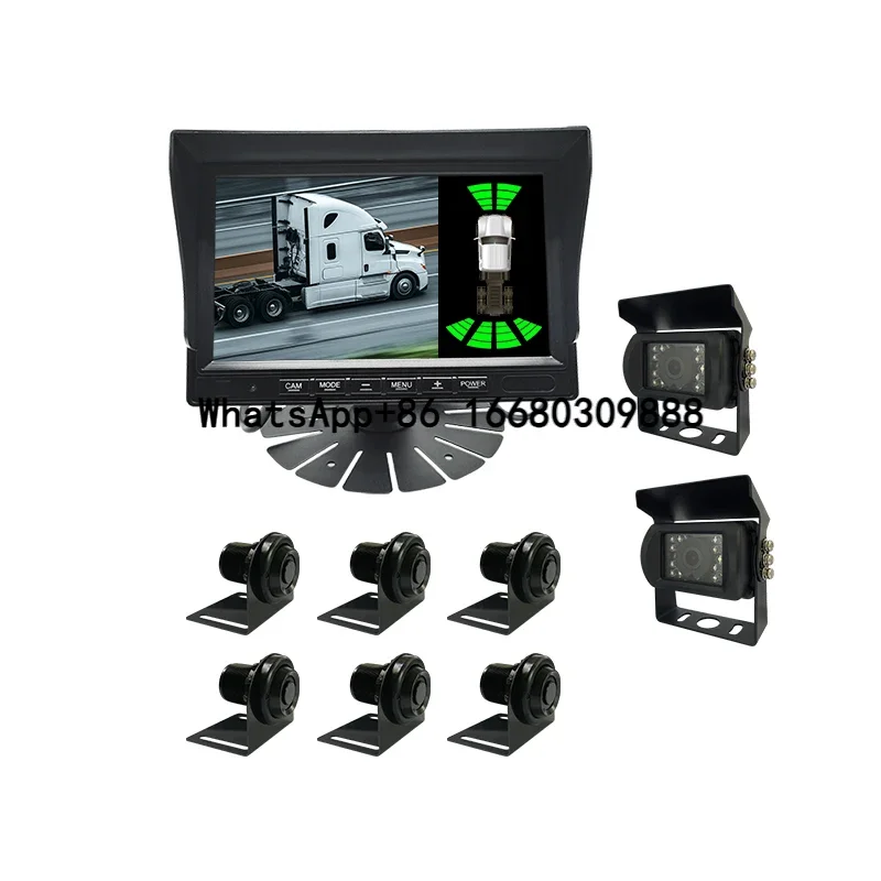 

Hot-selling 12-24v car truck reversing auxiliary system before and after parking sensor radar warning visual system