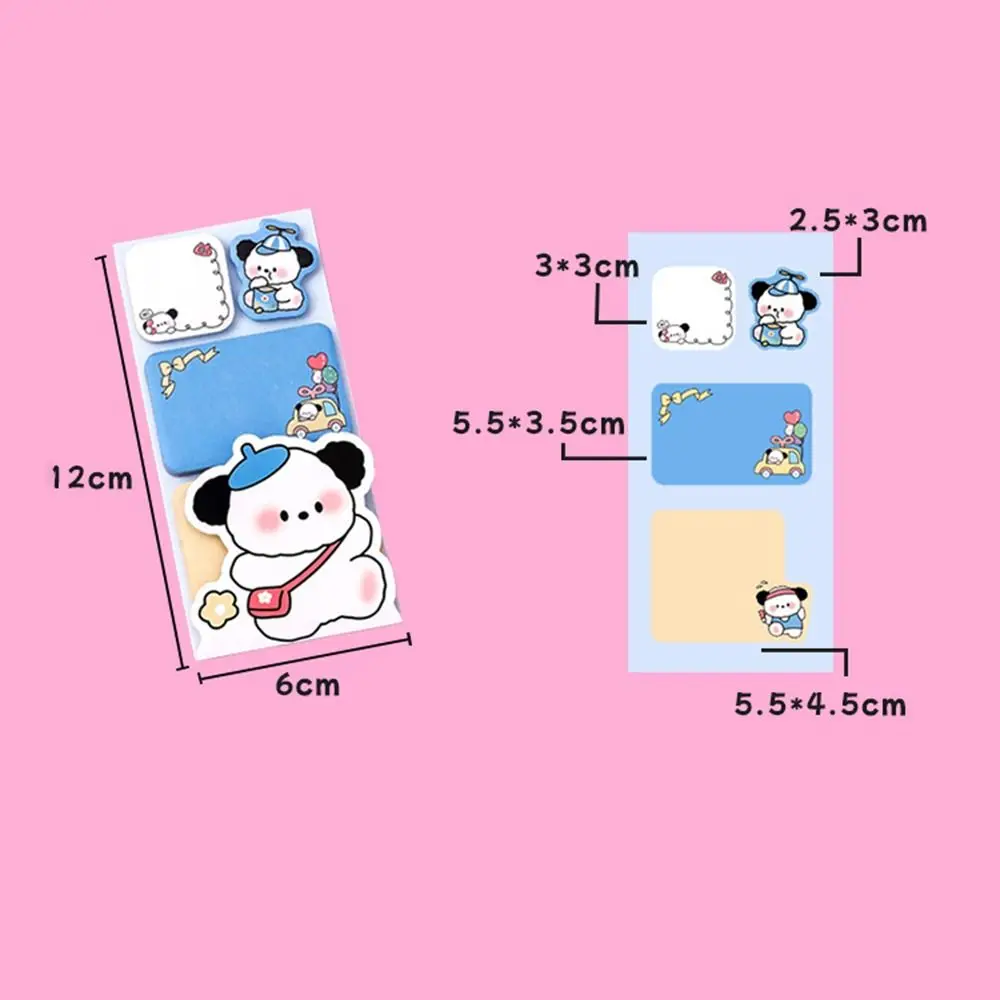 2 Pcs Cute Cartoon Notepad Girl Heart Colorful Sticky Notes Multifunction Portable Memo Pad Stationary Supplies