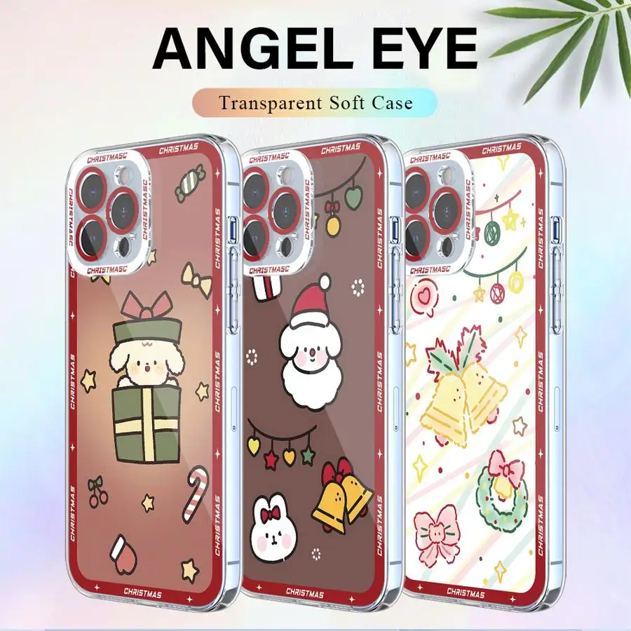 Christmas Cartoon Puppy Phone Case for Xiaomi Redmi Note 11 Pro 5G 11S 12 13 11 Pro Plus 10S 10 Pro 13 5G Transparent Capa Cover image 3