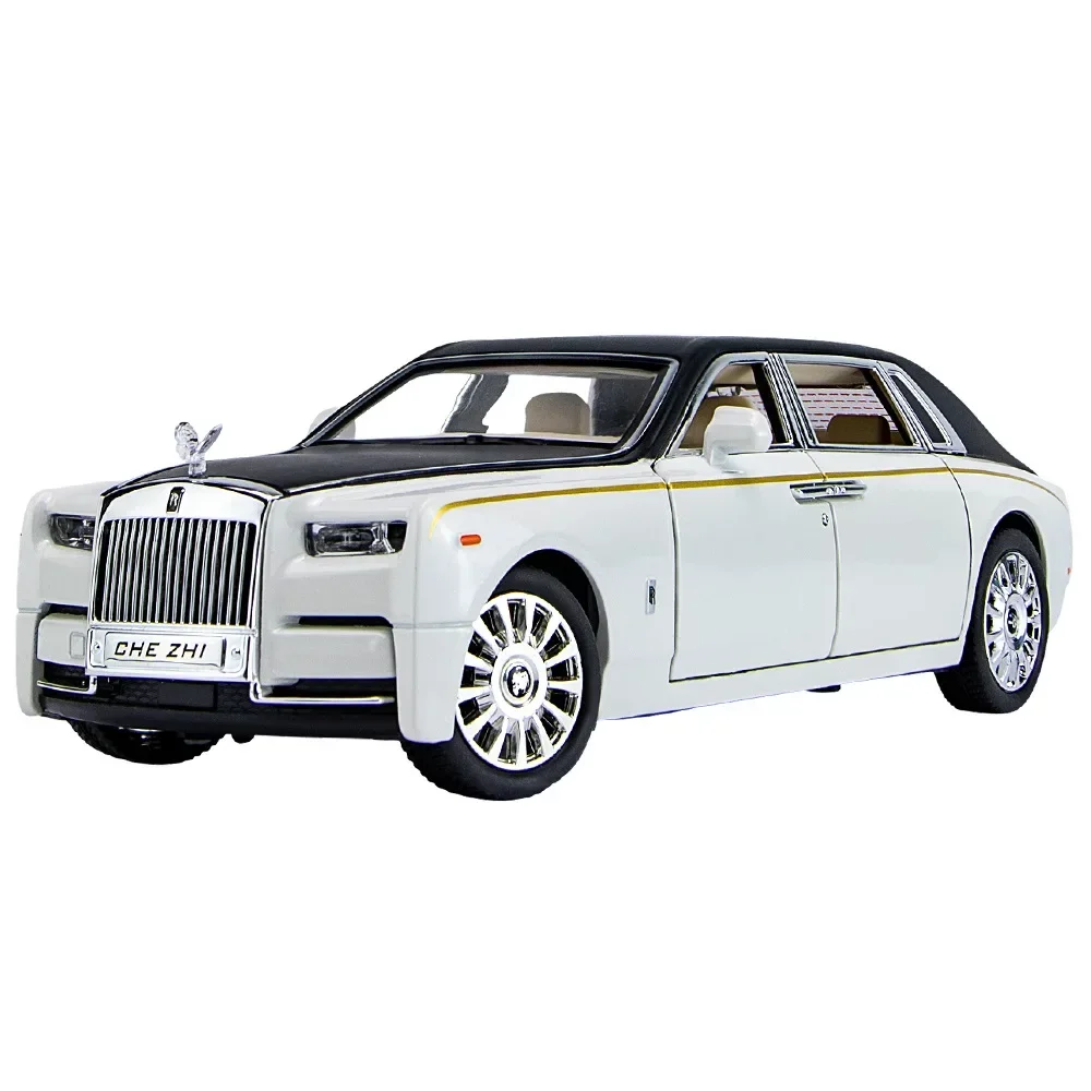 Rolls Royce Phantom ain Modelo de Carro Alloy, Diecasts, Veículos de Brinquedo, Modelo de Carro Leve e Som, Puxar, Brinquedos Infantis, Presentes, 1:24