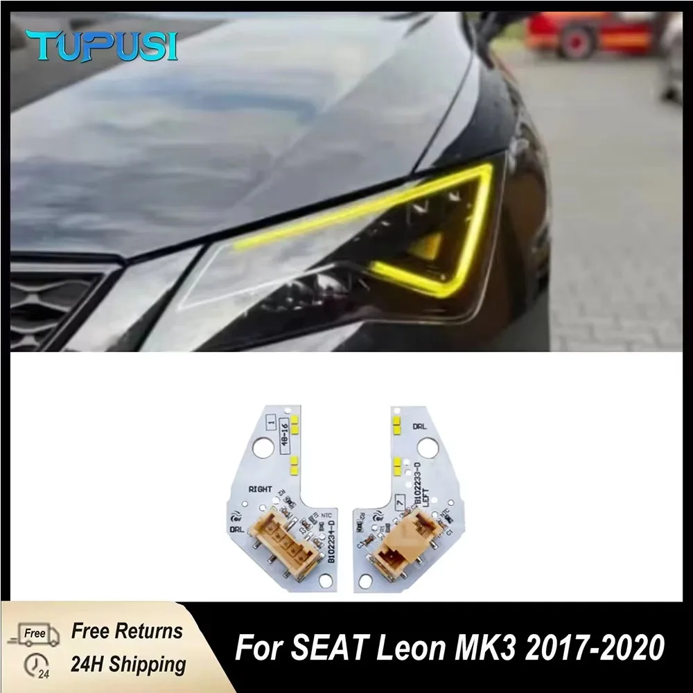 Gelbe Angel Eyes DRL-Bretter für Seat Leon MK3 Cupra Tagfahrlicht 5F0941475A 5F0941476A LED-Scheinwerfer 90112019 2217059