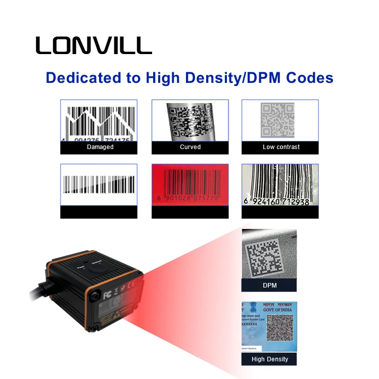 Cost-effective Position Fixed Mount Qr Code Reader USB RS232 Auto Sense Fixed 2d Barcode Scanner for Assembly Line