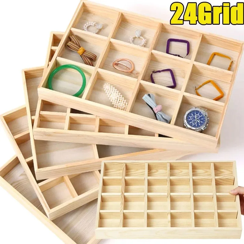 2026 Solid Wood Jewelry Viewing Tray Jewelry Loose Bead Bracelet Jewelry Display Tray Store Decoration